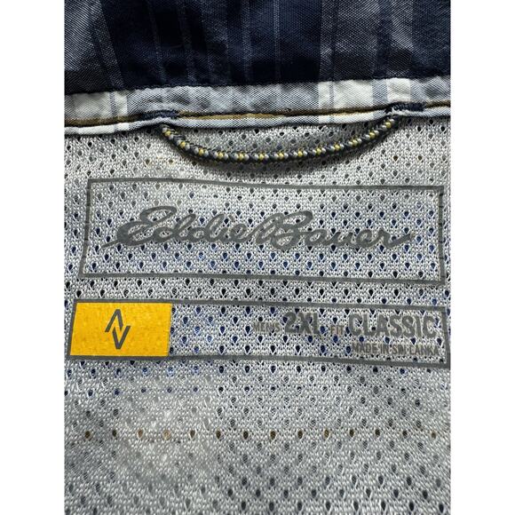 Eddie Bauer Travex Button Up Shirt Men’s 2XL Blue Plaid Short Sleeve Classic - Picture 3 of 4